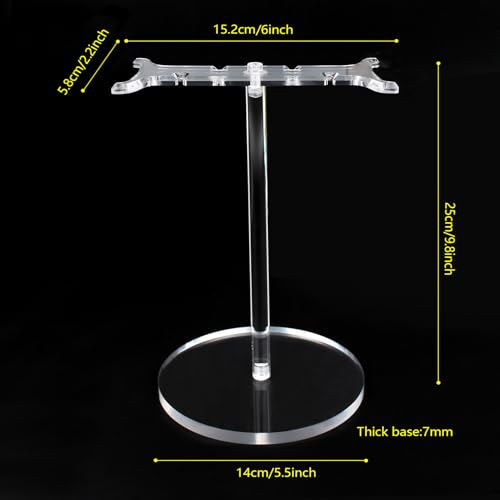 Clear Acrylic Headphone Stand with Patterned Base – Universal Holder for AirPods Max, Gaming & Wireless Headphones – Space-Saving Desk Organizer for Home & Gaming Setup (Pure Transparency) - style: Pure Transparency