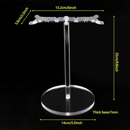 Clear Acrylic Headphone Stand with Patterned Base – Universal Holder for AirPods Max, Gaming & Wireless Headphones – Space-Saving Desk Organizer for Home & Gaming Setup (Pure Transparency) - style: Pure Transparency