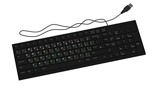 Arabic English Keyboard Stickers, 2 Pack Keyboard Letter Replacement - color: Green\Black