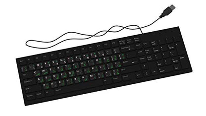 Arabic English Keyboard Stickers, 2 Pack Keyboard Letter Replacement - color: Green\Black