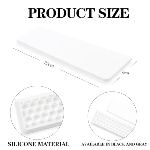 Ergonomic 75% Keyboard Wrist Rest-12.8" Silicone Non-Slip Keyboard Hand Rest, Relief of Hand Pain(White) - color: White