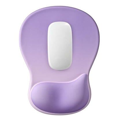 EooCoo Ergonomic Mouse Pad with Gel Wrist Rest Support Middle Concave Design, Relieve Wrist Pain Mousepad, Non-Slip Base for Laptop, Office Desk Accessories, Carpal Tunnel Syndrome - color: Purple