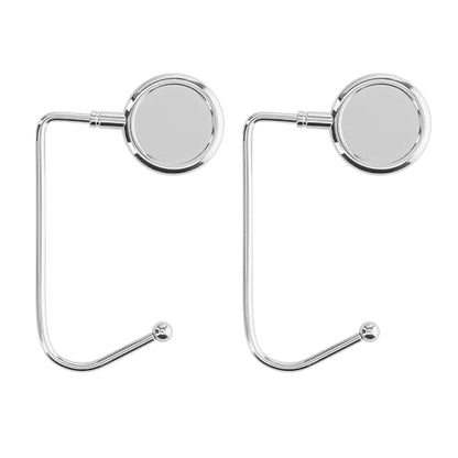 kwmobile Purse Hook for Table - Set of 2 Purse Holder - Handbag Hanger - Portable Bag Holder - Bag Hooks for Desk - Table Hook Silver - color: Silver