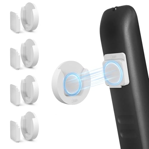 YYILIS Magnetic Remote Control Holder Wall Mount, 4 Pack Upgrade Remote Control Organizers Storage Self-Adhesive TV Remote Control Caddy for Back of TV White - color: White