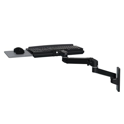 Ergotron – Upgraded LX Pro Premium Keyboard Arm, Wall Mount Adjustable Keyboard Tray – Matte Black - color: Matte Black