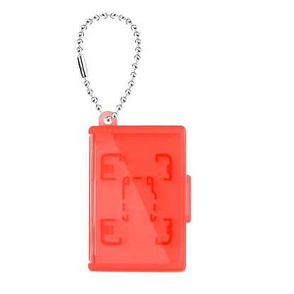 ASTONEY 10PCS Mini Game Card Cases with Keychain Compatible with Nintendo Switch 2 / Switch OLED / Switch / Switch Lite – Holds One Game Card and One Micro SD – Clear Portable Travel Storage Box - color: Red