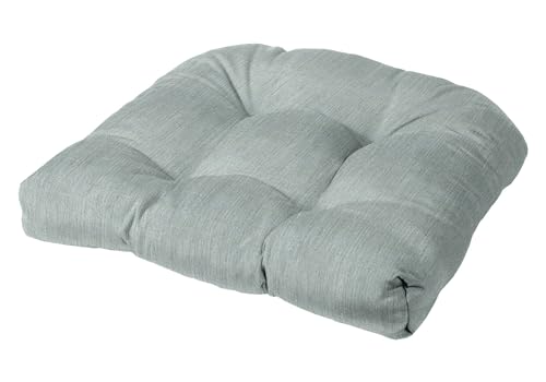 Cushion Source Tufted Chair Cushion | Rounded Back Corners | 21" x 19" x 4" Seat Cushion | No Ties | Indoor/Outdoor | Multiple Sunbrella Fabric Options Available (Sunbrella Elements Cast Mist) - color: Sunbrella Elements Cast Mist