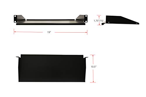 AEONS 1U Universal Server Shelf Rack Mount Cantilever Center Mount Shelf 19" Server -10“ Depth Fixed Server Rack Cabinet Solid Shelf Black 2-Pack - style: 1U-10" Solid