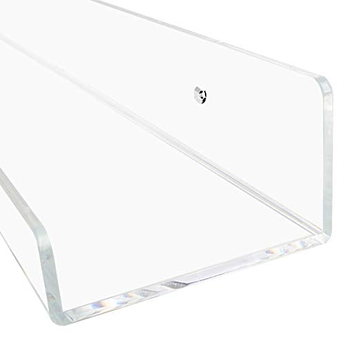 Weiai Clear Acrylic Floating Shelves 24 inch Wall Ledge Shelf Bookshelf 3 Pack