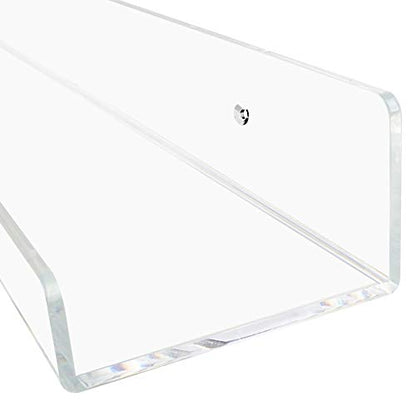 Weiai Clear Acrylic Floating Shelves 24 inch Wall Ledge Shelf Bookshelf 3 Pack
