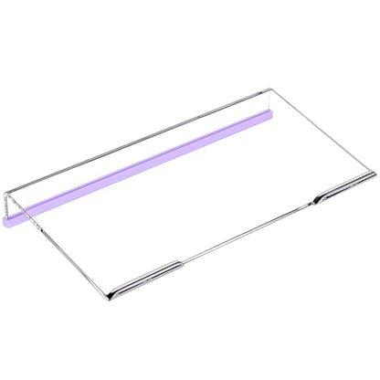 Richboom Computer Keyboard Stand for Desktop, 11.8" Tiny Clear Acrylic Keyboard Riser 78 Keys Compact Keyboard Lift for Desk Ergonomic Short Keyboard Holder Tray with White and Purple Silicone Strip - color: Clear W/ White Silicone Strip