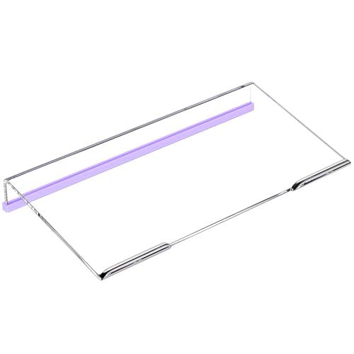 Richboom Computer Keyboard Stand for Desktop, 11.8" Tiny Clear Acrylic Keyboard Riser 78 Keys Compact Keyboard Lift for Desk Ergonomic Short Keyboard Holder Tray with White and Purple Silicone Strip - color: Clear W/ White Silicone Strip