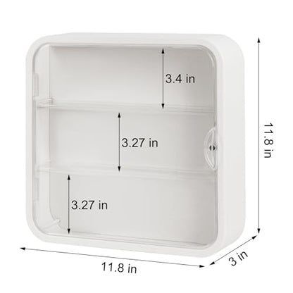 Display Case for Figures, Wall-Mounted Clear Dustproof Display Box with Magnetic Door and Shelf, Adjustable Doll Display Case for Collectibles Figurines Sonny Angels Pop Mart Mini Figures (White) - color: White