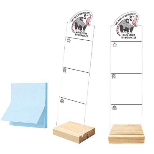 Monitor Memo Board Computer Monitor Memo Board Sticky Note Organizer Opossum Acrylic Desk Accessories Removable Wooden Base Set Sticky Notes 100 Sheets 11.8×3.1 inches - color: Opossum 01