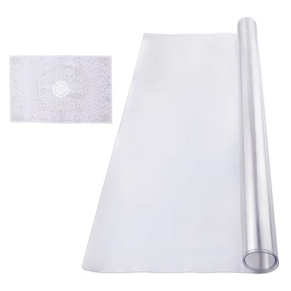VEVOR Plastic Table Cover, 48 x 48 Inch 1.5 mm Thick Clear PVC Protector, Square PVC Desk Mat, Waterproof & Easy Cleaning Desk Pad Tablecloth, for Office, Dresser, Dining Room, Night Stand - size: 48" x 48" (Square)