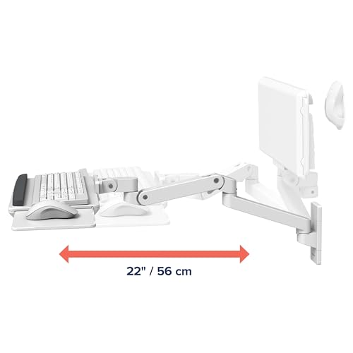 Ergotron – Upgraded LX Pro Premium Keyboard Arm, Wall Mount Adjustable Keyboard Tray – White - color: White
