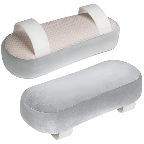 WdFour 2-Pack Non-Slip Armrest Pads for Office & Gaming Chairs - Ergonomic Forearm Support Pillow for Desk, Computer & Wheelchair, Pressure Relief Cushions (Light Gray) - color: Light Gray