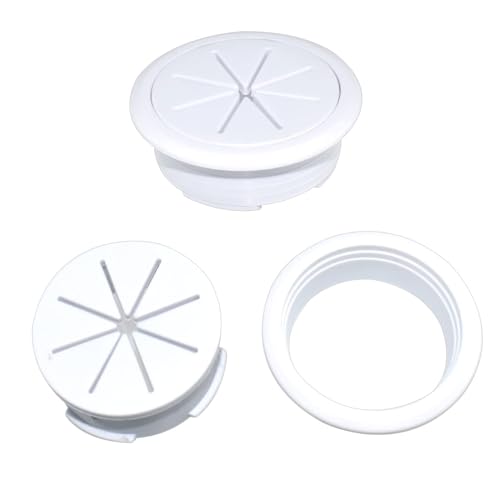 Aifeier ET 2PCS Desk Grommet 2 Inch/50mm Rubber Cable Wire Grommet Cable Hole Cover for Managing and Hiding Office PC Desk Cable Cord (White) - size: Detachable 2 Inch/50mm(White)