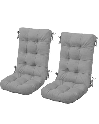 SERWALL HDPE Outdoor Rocking Cushion Set of 2, Memory Foam Cushion Dark Gray - color: 2*dark Gray, size: cushions