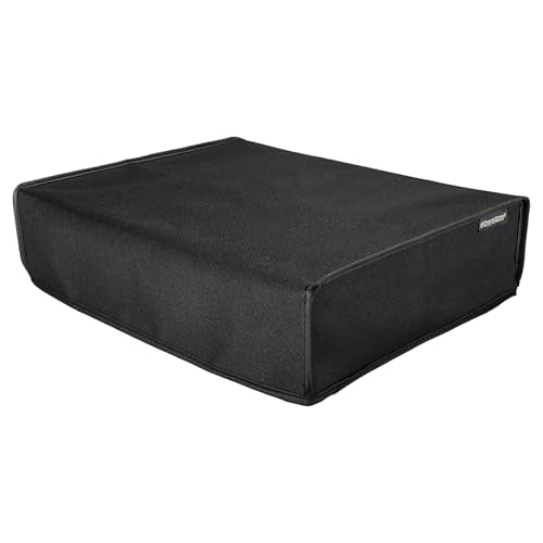 eXtremeRate Black Horizontal Dust Cover for Xbox One Console Custom Designed Double Layer Soft Neat Lining Waterproof Dustproof Precision Cut Easy Access Cable Port