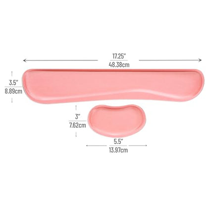 Mind Reader Ergonomic Wrist Rest Set, Keyboard and Mouse Support with Memory Foam, Non-Slip Base, Office and Gaming, Pink - size: Single Pink
