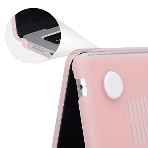 EooCoo Case Compatible with MacBook Air 13 inch M5 2026-2022 Release M4 M3 M2 A3449 A3240 A3113 A2681, Hard Shell&Keyboard Skin Cover&Screen Protector for Mac Air 13.6 inch, Matte Dusty Pink - color: Matte Dusty Pink