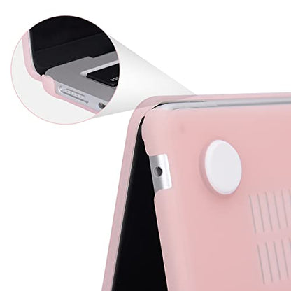 EooCoo Case Compatible with MacBook Air 13 inch M5 2026-2022 Release M4 M3 M2 A3449 A3240 A3113 A2681, Hard Shell&Keyboard Skin Cover&Screen Protector for Mac Air 13.6 inch, Matte Dusty Pink - color: Matte Dusty Pink