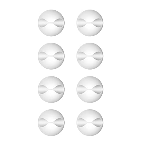 CHEFBEE 8 Pack Adhesive Cable Clips, Cable Cord Holder Organizer Management System for Desk, Wire Clips for All Your Computer, Electrical, Charging or Mouse Cord, White - color: White