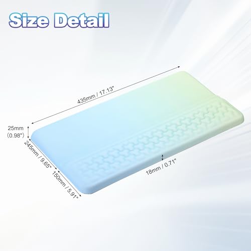 PATIKIL Computer Keyboard Stand with Wrist Rest, Computer Wrist Support Pad, Keyboard Stand Riser Holder Pad for Office Desk Gaming Home, Green and Blue - color: Green and Blue