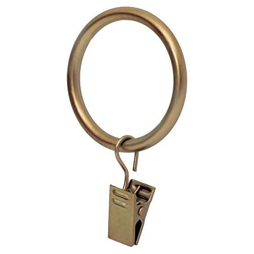 Ivilon Drapery Curtain Clip Rings - Clips Ring for Panels 1.7", Set of 14 Warm Gold - color: Warm Gold, size: Set of 14 (1.7")