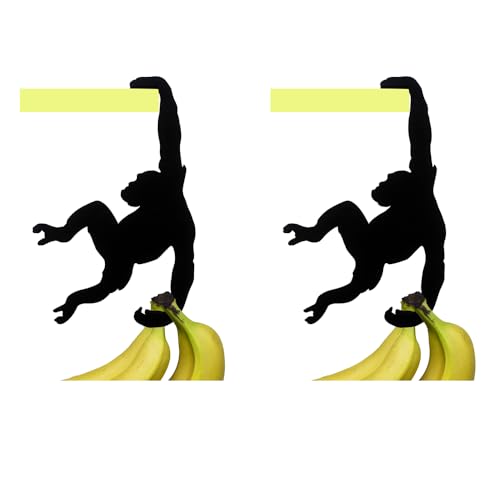 Orangutan Banana Hook Monkey Shaped Bag Coat Hat Key Holder Rack Funny Gift Wall Mounted Door Home Decor for Storage Living Room (2 Pieces Orangutan) - color: 2 Pieces Orangutan