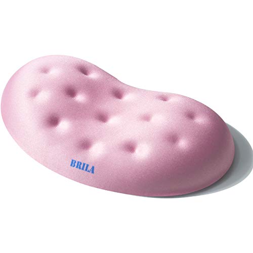 BRILA Ergonomic Memory Foam Mouse Wrist Rest Support Pad Cushion for Computer, Laptop, Office Work, PC Gaming - Massage Holes Design - Wrist Pain Relief (Pink Mouse Wrist Rest) - color: Pink Mouse Wrist Rest