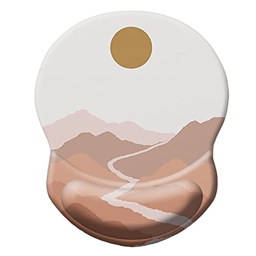 Ergonomic Wrist Support Mouse Pad - Comfortable Computer Mouse Pad with Non-Slip PU Base for Home Office Working Gaming (Mountain Sun) - color: Mountain Sun