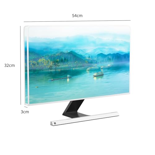 Misty Landscape 22-25 Inch Monitor Cover, Blue Green Scenery - color: baby blue, size: 22-25 Inch