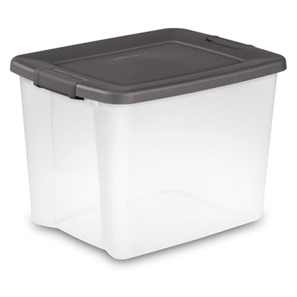 Sterilite 6-Pack ShelfTote, Clear Plastic Storage Bins with Lids, 50 Quart, Gray - Stackable Organizing Container Boxes for Closet, Bathroom, and Office - size: 50 Quart Tote, style: 6 Pack