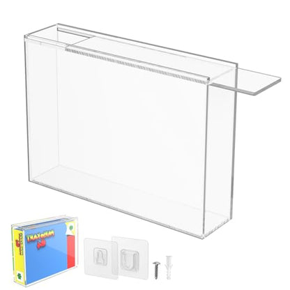 Acrylic Video Game Box Protector for SNES N64 Games | 3MM Clear Display Case with Wall Mount, Compatible with SNES & N64 Game Box, Sturdy Acrylic Case for Collector, 1 Pack