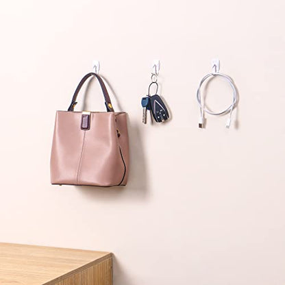 MOVELYST 32 Small Hooks+40 Removable Strips, White Wire Hanger Hooks, Heavy Duty with Adhesive Strips, Damage-Free Utility Hooks, No Tools Wall Hook for Hanging, Value Pack - size: Small, style: 32+40