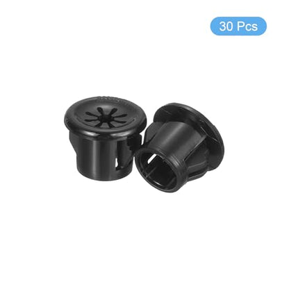 uxcell 30Pcs Cable Grommets, Snap Bushing Grommet for Holes with 0.4"(10mm) Mounting, Round Nylon Snap in Cable Desk Grommet for Cables and Cords Management, Black - size: 10mm