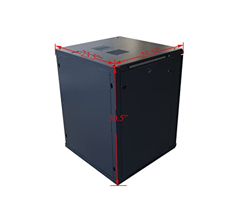 AEONS 15U 19-Inch Professional Wall Mount Network Server Cabinet Enclosure 24” Deep Computer Electronics Data Equipment Rack Vented Door Mid-Depth Black - style: 15U-24"D [Vented]