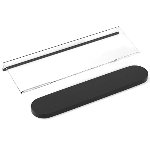 Richboom Ergonomic Computer Keyboard Stand - Tilt PC Keyboard Stand Riser for Easy Typing, Acrylic Keyboard Tray Holder for Office Desk, Home, School, with Silicone Anti-Slip Case, Clear - color: Clear + Black Case