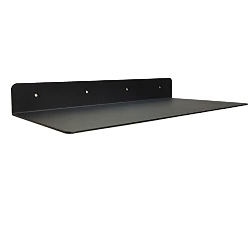 Linear Floating Shelf Wall Mounted Metal Shelves Heavy Duty Industrial Modern Steel Black Linear Metal Wall Shelf Display Shelves for Decorative for Modern Farmhouse Living Room (8-inch X 16.5-inch) - size: 8"*16.5"