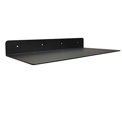 Linear Floating Shelf Wall Mounted Metal Shelves Heavy Duty Industrial Modern Steel Black Linear Metal Wall Shelf Display Shelves for Decorative for Modern Farmhouse Living Room (8-inch X 16.5-inch) - size: 8"*16.5"
