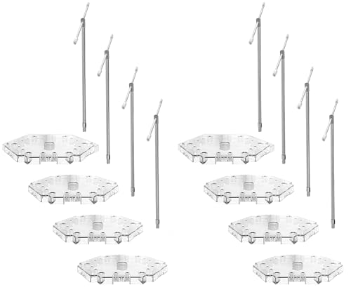 Flexible Assembled Action Figure Stand,Action Figure Display Holder Stand Base,Compatible with HG RG SD SHF 1/144 Toy,Doll Model Support Stand (8 Pack Clear) - color: 8 Pack Clear