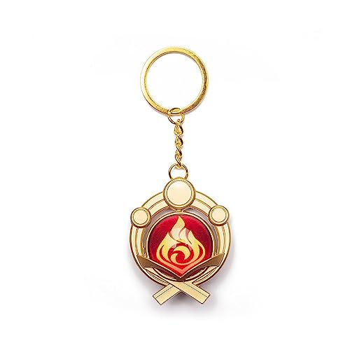 Impact Videogame Colorful Lanyard Keychains Stickers - color: Inazuma Pyro
