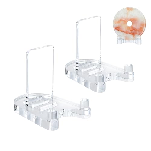 2 Pack Acrylic Easel Display，Plate Stand for Display，Adjustable Clear Display Holder for 4" to 8" Platter, Book, Card, Frame, Picture, Artwork, Plaque ( Small-2pcs 4"-8") - size: Small - 2pack (4"-8")