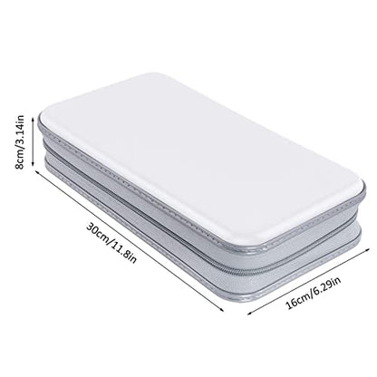 Siveit CD Case Holder, 80 Capacity CD/DVD Case Holders Wallet Hard Plastic CD DVD Disc Cases Storage Binder for Car Home Office Travel (White) - color: White