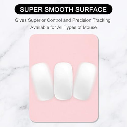Hsurbtra Mouse Pad, Premium-Textured Square Mousepad 7 x 9 Inch, Thick 3 mm Anti-Slip Waterproof Rubber Pretty Cute Computer Mat for Office Gaming Laptop Women Kids Pink - color: Pink, size: Square Mousepad (7" x 9")