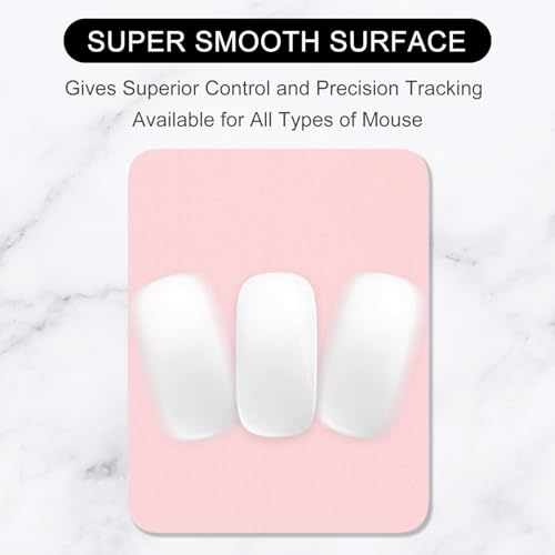 Hsurbtra Mouse Pad, Premium-Textured Square Mousepad 7 x 9 Inch, Thick 3 mm Anti-Slip Waterproof Rubber Pretty Cute Computer Mat for Office Gaming Laptop Women Kids Pink - color: Pink, size: Square Mousepad (7" x 9")