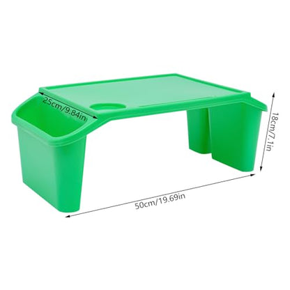 12 Pcs Kids Lap Desk Tray, Kindergarten Children's Tray with Side Pockets, Portable Lap Bed Table, Student Lap Desk, Plastic Breakfast Laptop Trays for Writing Eating Game Classroom Snacks Boy Girl