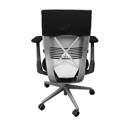 Suitable for Steelcase Gesture Office Chair Covers (4-piece Set, Including armrest Covers), Breathable, Comfortable, dustproof, Stain-Resistant, and Non-Slip (Graphite Black) - color: Graphite Black